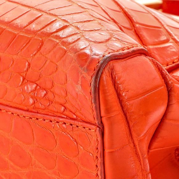 Good Fendi Peekaboo Bag Crocodile Mini Orange - Picture 6 of 9